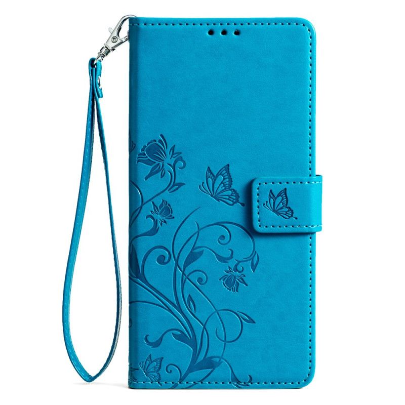 Læder Cover Vivo X100 Pro Telefon Etui Blomsterrem