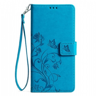 Læder Cover Vivo X100 Pro Telefon Etui Blomsterrem