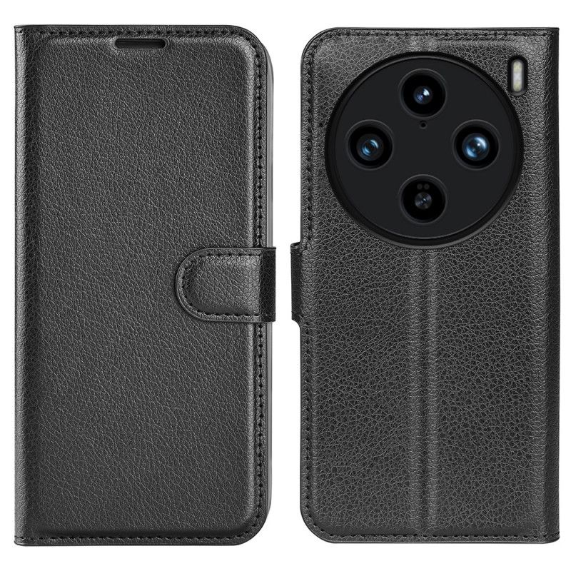 Læder Cover Vivo X100 Pro Telefon Etui Litchi Kunstlæder