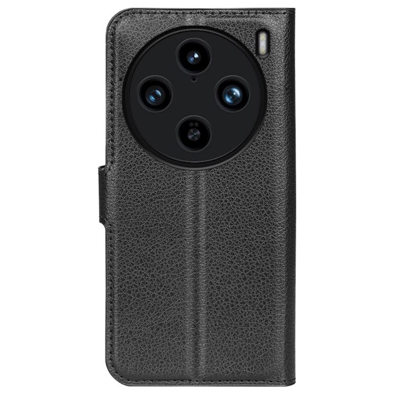 Læder Cover Vivo X100 Pro Telefon Etui Litchi Kunstlæder