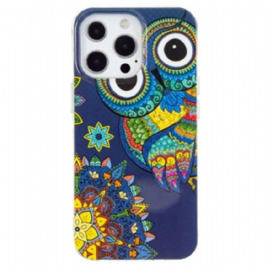 Cover iPhone 15 Pro Fluorescerende Ugle
