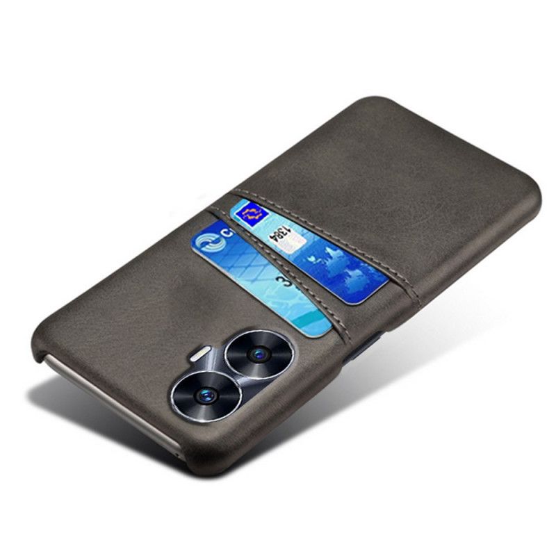 Cover Realme C55 Dobbelt Kortholder Med Lædereffekt