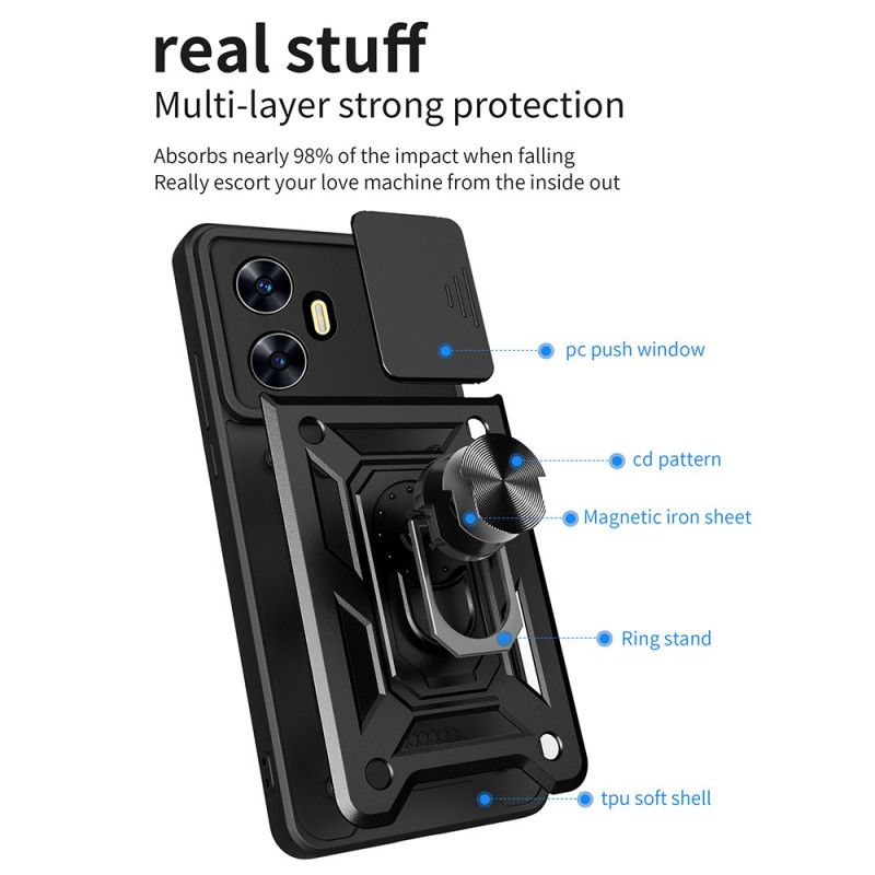 Cover Realme C55 Ringholder Og Glidende Linsebeskytter