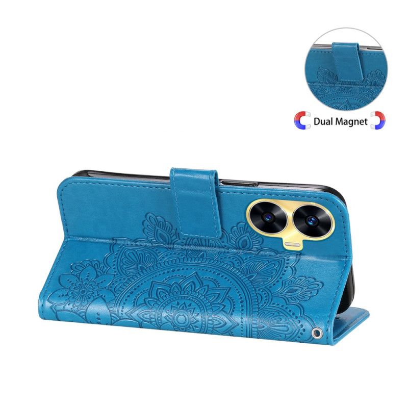 Flip Cover Realme C55 Blomstermønsterrem