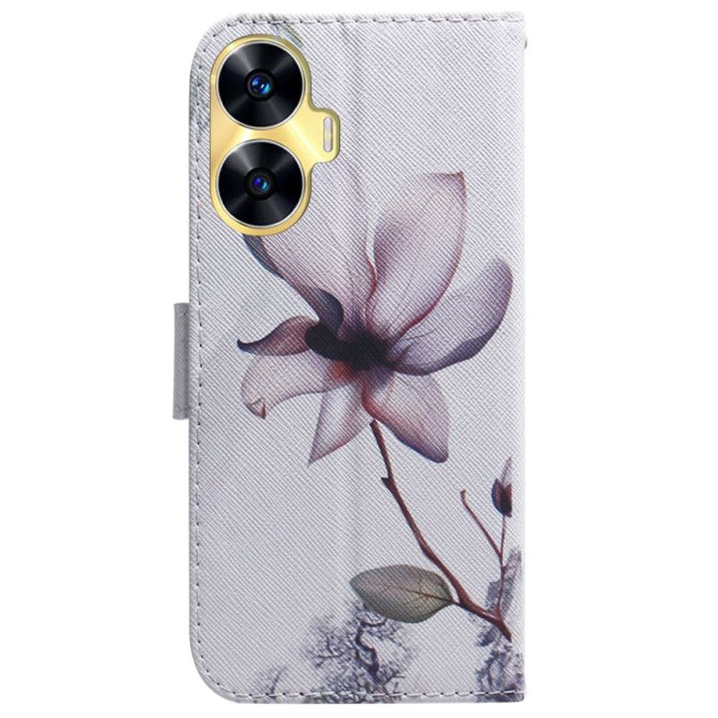 Flip Cover Realme C55 Lyserød Blomst