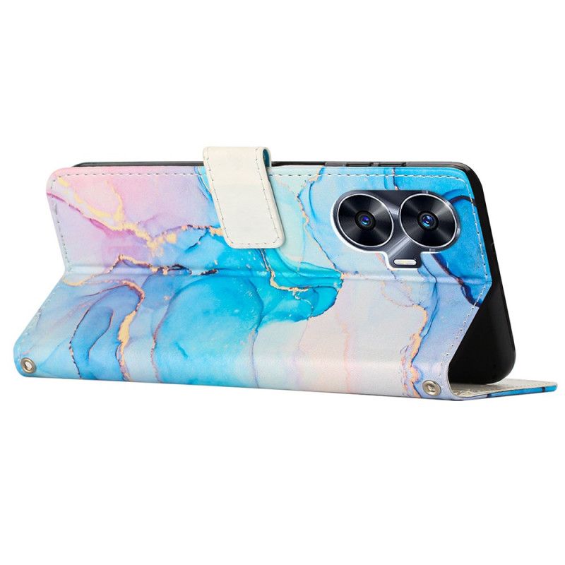 Flip Cover Realme C55 Marmor Med Snor