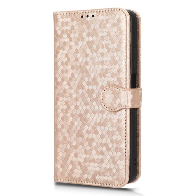 Flip Cover Realme C55 Skinnende Prikker Med Rem