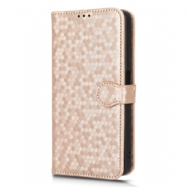 Flip Cover Realme C55 Skinnende Prikker Med Rem