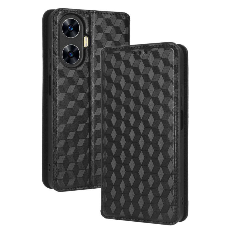Læder Cover Realme C55 Telefon Etui 3d-mønster