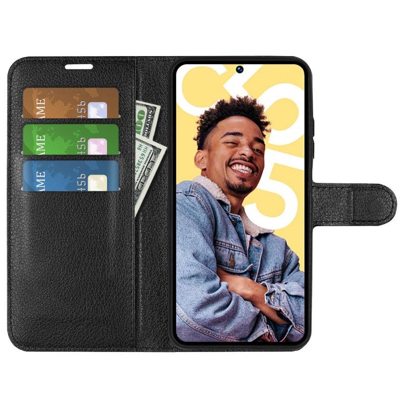 Læder Cover Realme C55 Telefon Etui Klassisk Litchi-kunstlæder