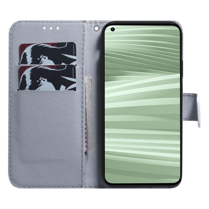 Læder Cover Realme C55 Telefon Etui Mops Hund