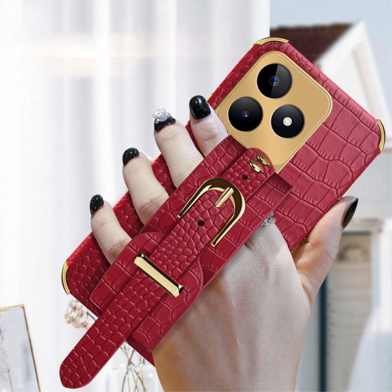 Cover Realme C53 Armbåndsstøtte Med Krokodilletekstur