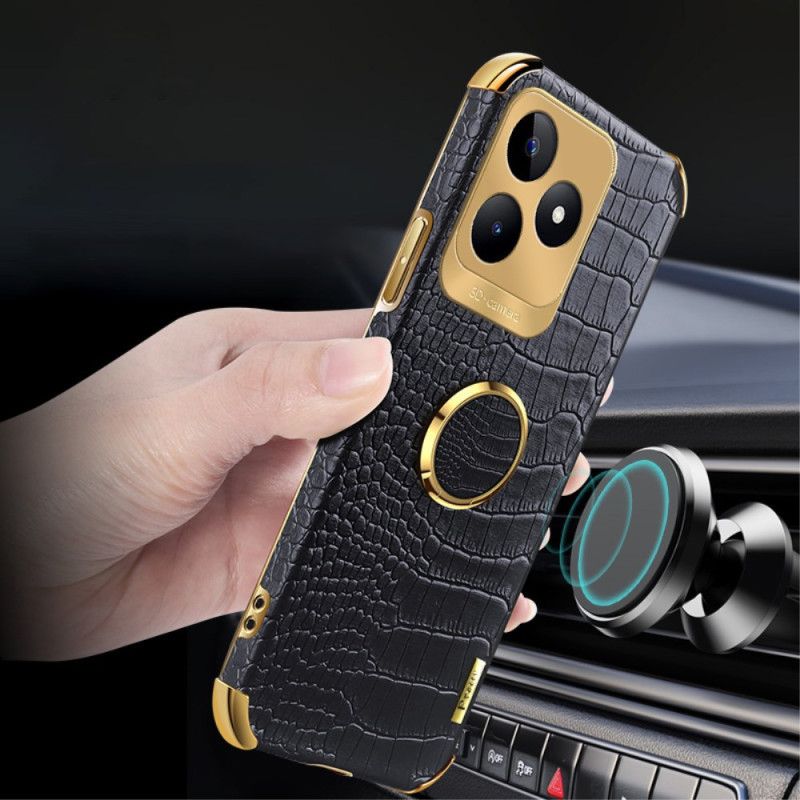 Cover Realme C53 Ringholder Med Krokodilletekstur