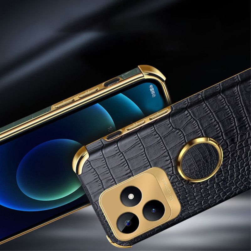 Cover Realme C53 Ringholder Med Krokodilletekstur