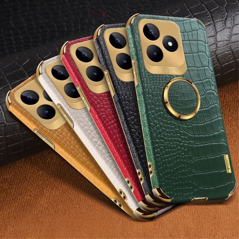 Cover Realme C53 Ringholder Med Krokodilletekstur