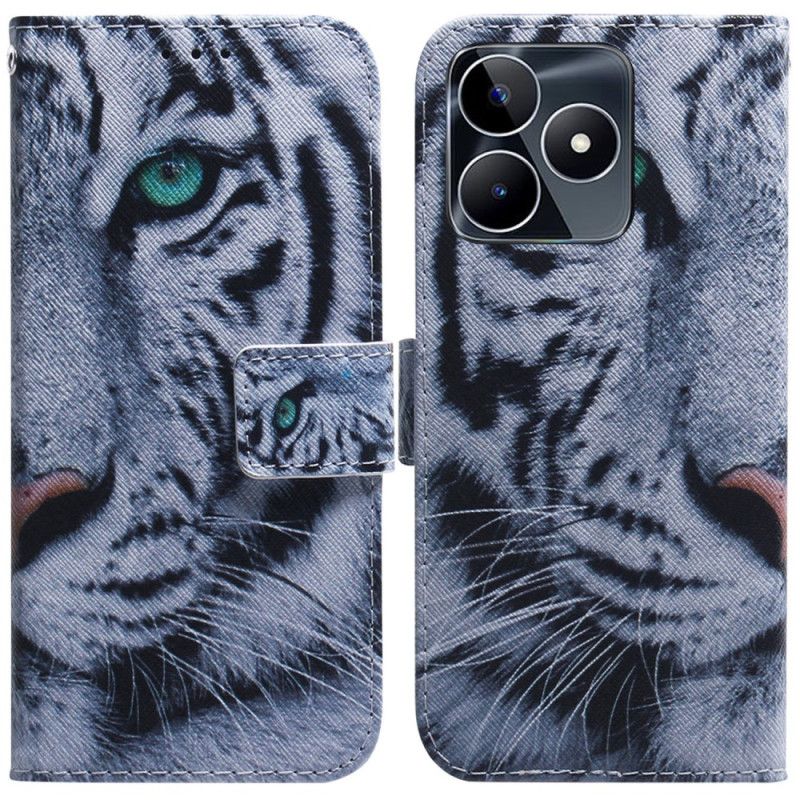 Flip Cover Realme C53 Hvid Tiger
