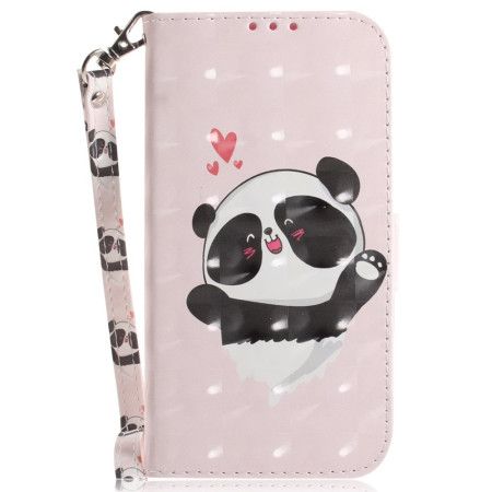 Flip Cover Realme C53 Panda-kærlighedsholder Med Snor