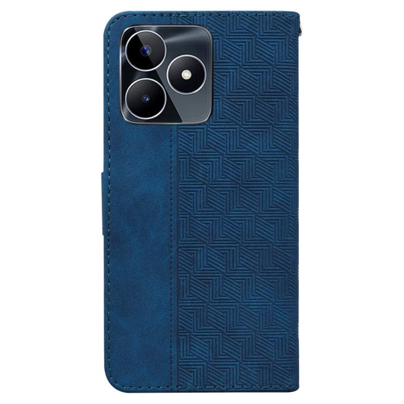 Flip Cover Realme C53 Rem Med Vævet Mønster