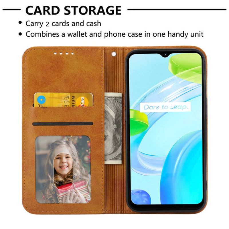 Flip Cover Til Realme C53 Diamantmønsterrem