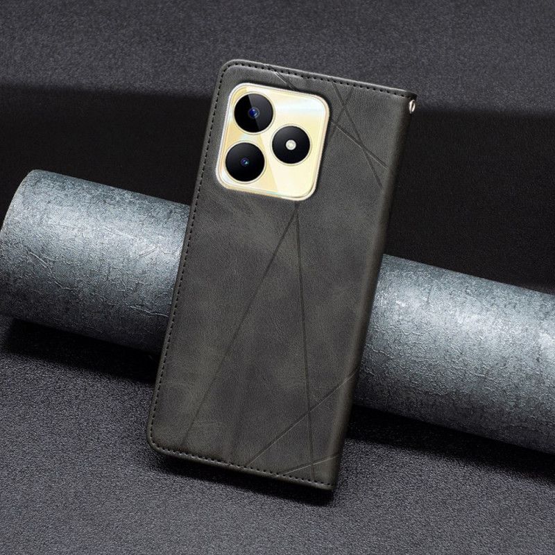 Flip Cover Til Realme C53 Geometrisk Mønster