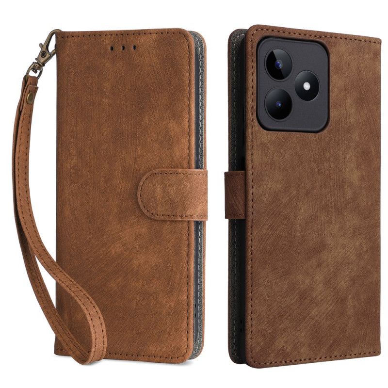 Flip Cover Til Realme C53 Rfid-beskyttelse Med Snor