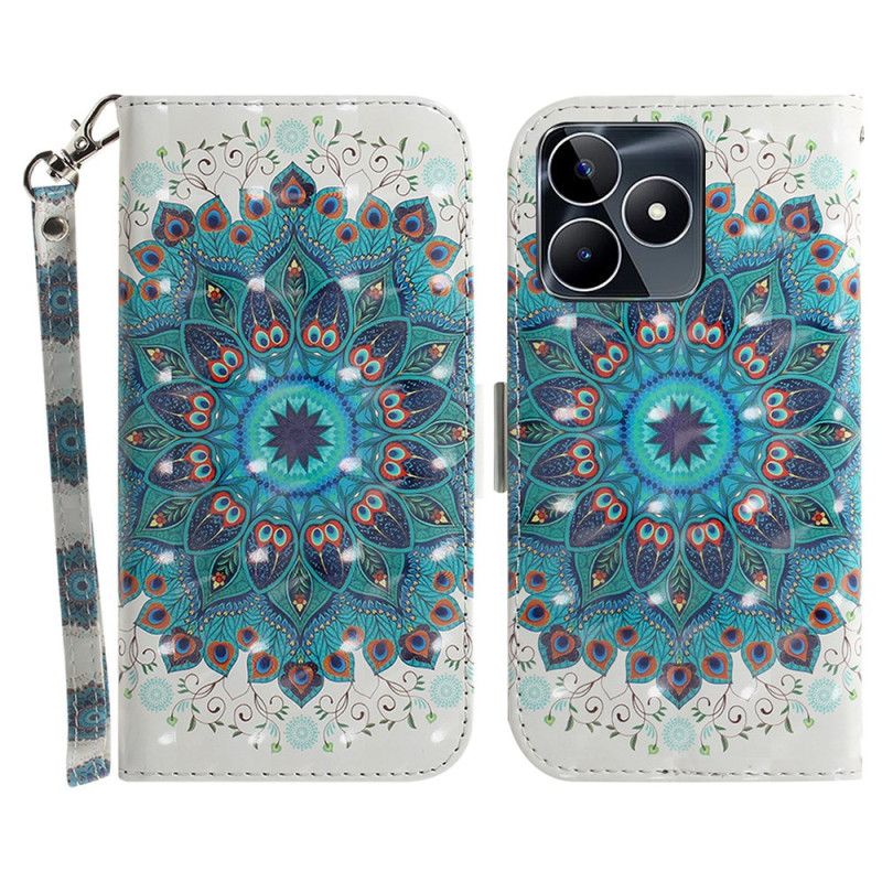 Læder Cover Realme C53 Grøn Mandalaholder Med Snor