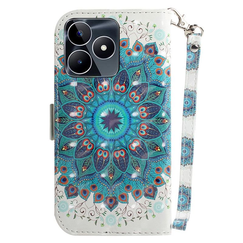 Læder Cover Realme C53 Grøn Mandalaholder Med Snor