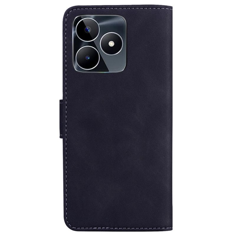Læder Cover Realme C53 Telefon Etui Synlig Syninger