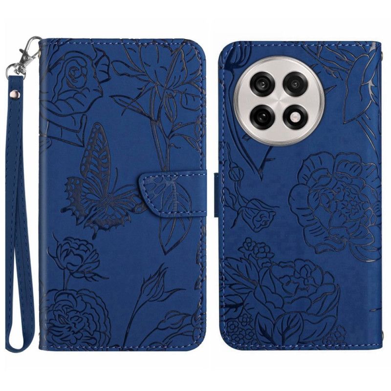 Flip Cover Oneplus 13r Sommerfuglemønstret Rem