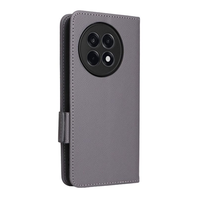 Flip Cover Til Oneplus 13r Litchi Tekstur Med Rem