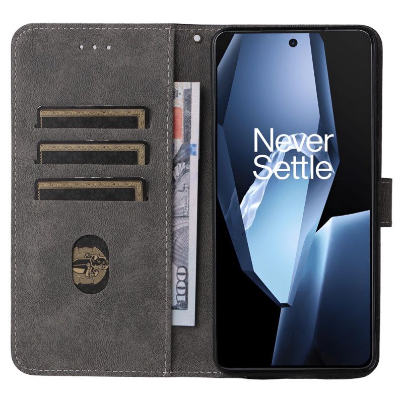 Flip Cover Til Oneplus 13r Rfid Blokerende Lædereffekt Med Rem
