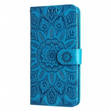 Læder Cover Xiaomi Redmi Note 13 Pro Plus 5g Telefon Etui Solsikke Med Rem