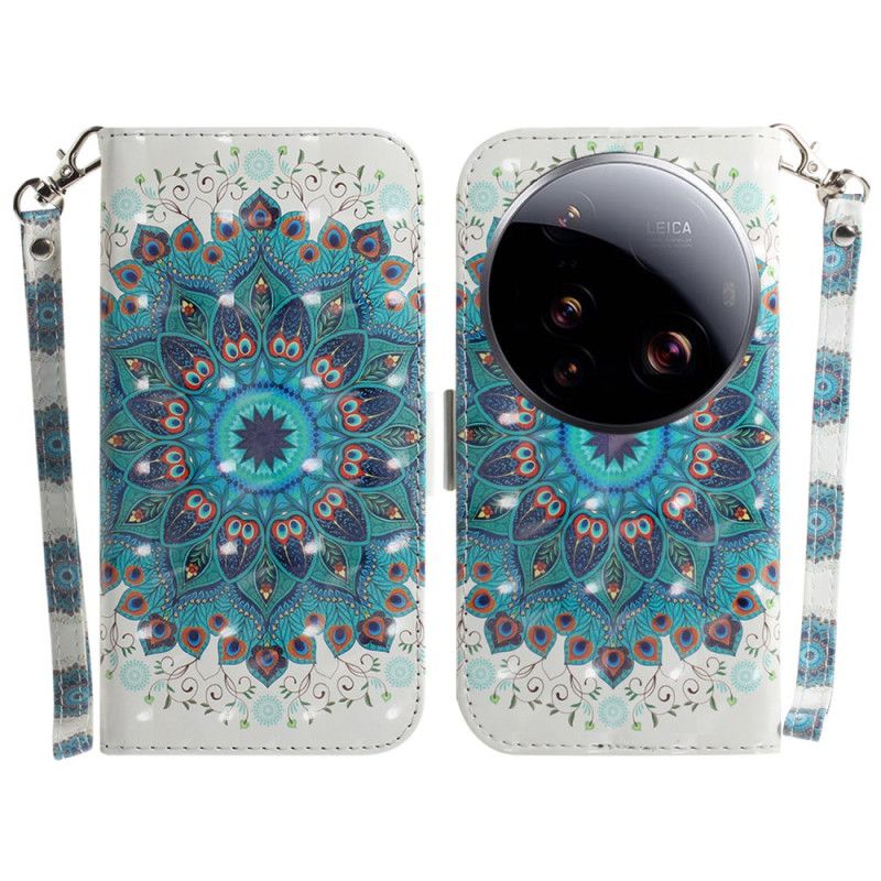 Flip Cover Til Xiaomi 15 Ultra Grøn Mandala Med Snor