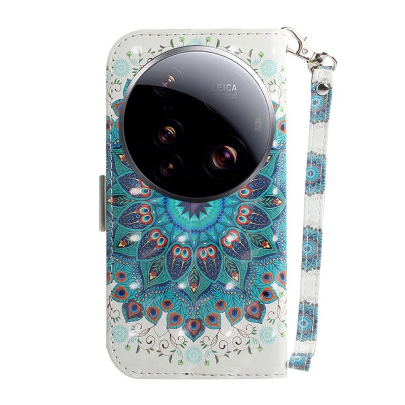 Flip Cover Til Xiaomi 15 Ultra Grøn Mandala Med Snor