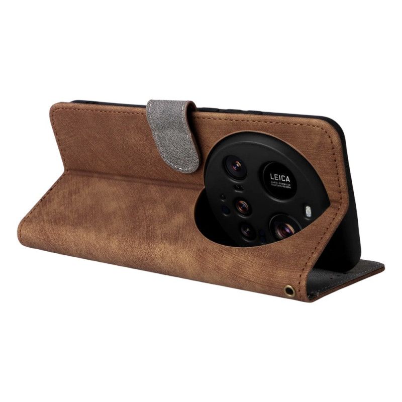 Flip Cover Til Xiaomi 15 Ultra Rfid-blokering Med Ruskindseffekt