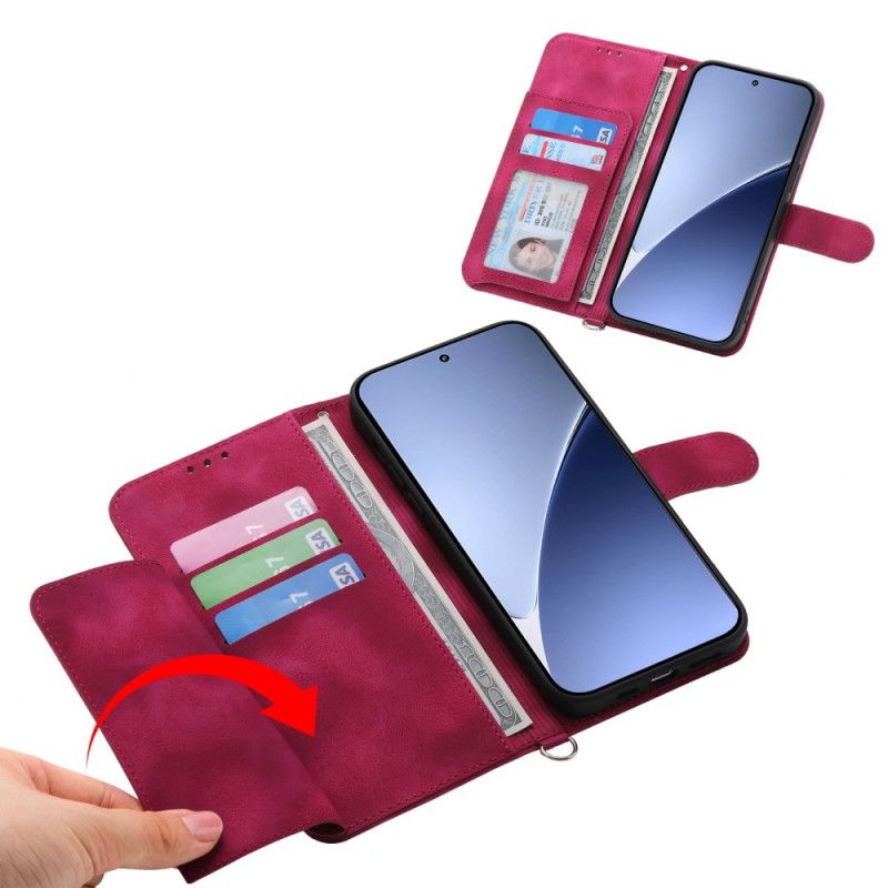 Flip Cover Xiaomi 15 Ultra Blomstermønster Med Rem Og Skulderrem