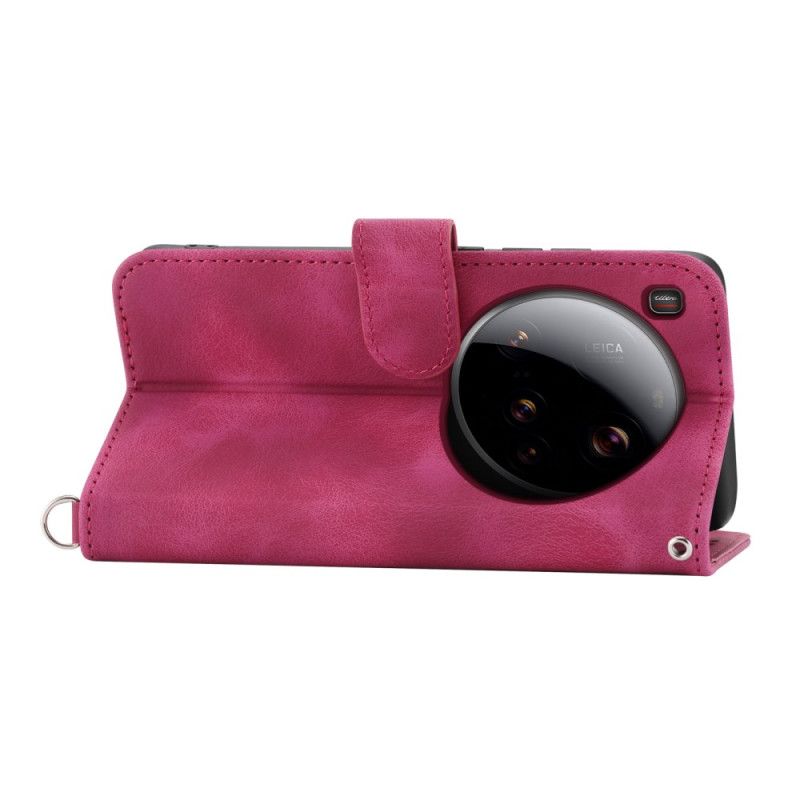 Flip Cover Xiaomi 15 Ultra Blomstermønster Med Rem Og Skulderrem