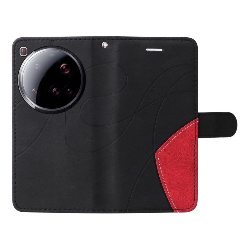 Flip Cover Xiaomi 15 Ultra Tofarvede Bølgede Linjer