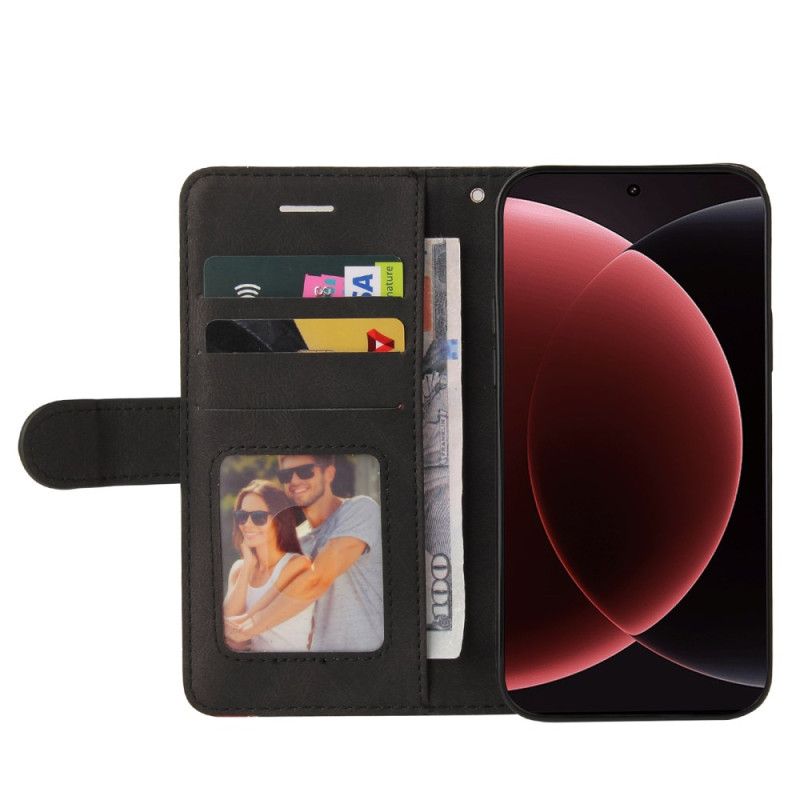 Flip Cover Xiaomi 15 Ultra Tofarvede Bølgede Linjer