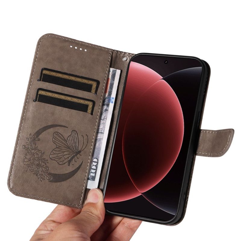 Læder Cover Xiaomi 15 Ultra Sommerfugledesign