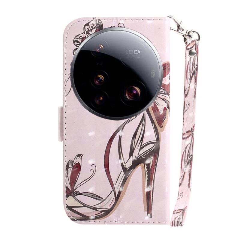 Læder Cover Xiaomi 15 Ultra Telefon Etui Høje Hæle Med Snor