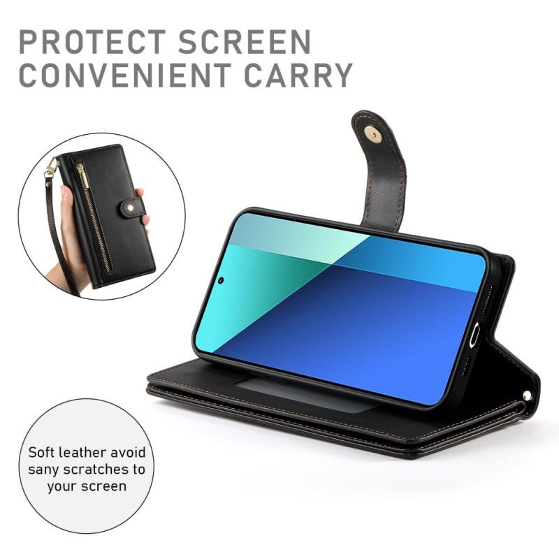 Læder Cover Xiaomi 15 Ultra Telefon Etui Pung Med Rem Og Skulderrem