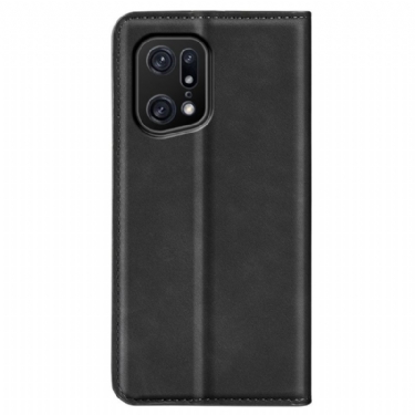 Case Oppo Find X5 Pro Original Stativ I Imiteret Læder