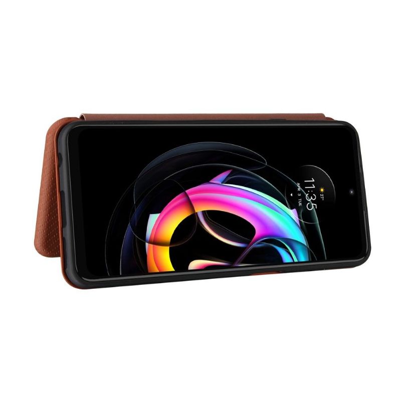 Flip Cover Motorola Edge 20 Lite Anti-fald Carbon Fiber Læder