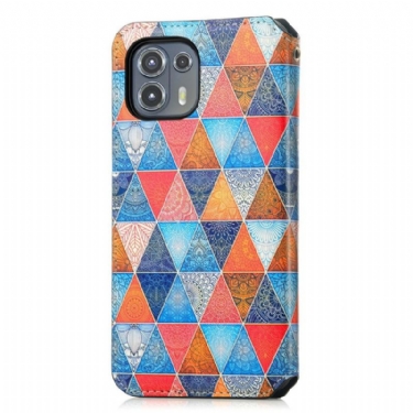 Flip Cover Motorola Edge 20 Lite Hemming Geometrisk Mandala