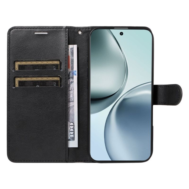 Flip Cover Realme 14 Pro Plus 5g Almindelig Rem I Kunstlæder