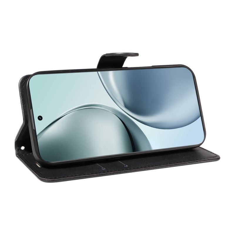 Flip Cover Realme 14 Pro Plus 5g Almindelig Rem I Kunstlæder