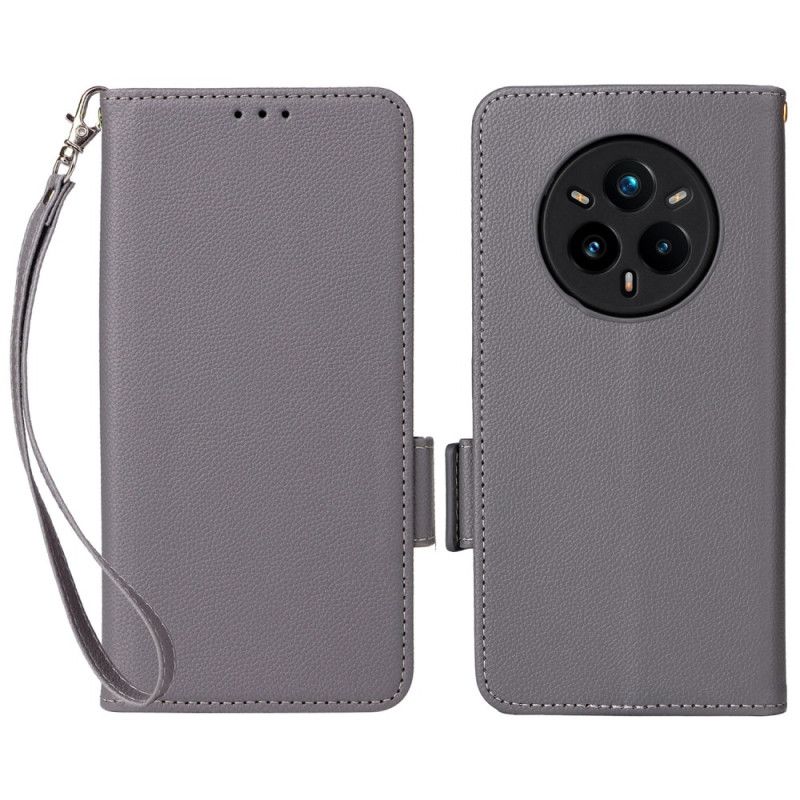 Flip Cover Realme 14 Pro Plus 5g Litchi Kunstlæder Med Rem