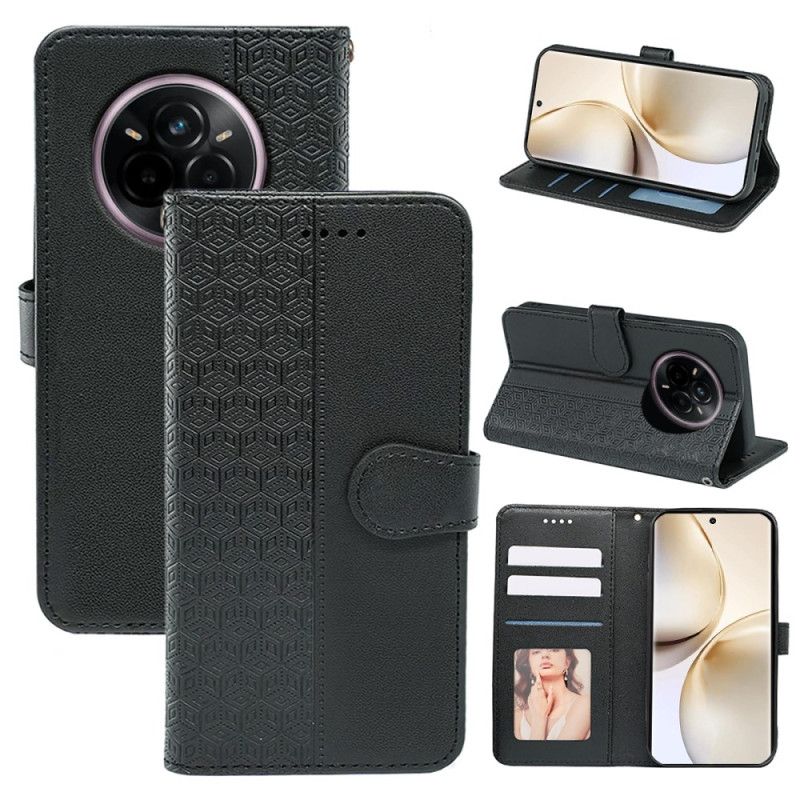 Flip Cover Realme 14 Pro Plus 5g Rem Med Kubisk Mønster