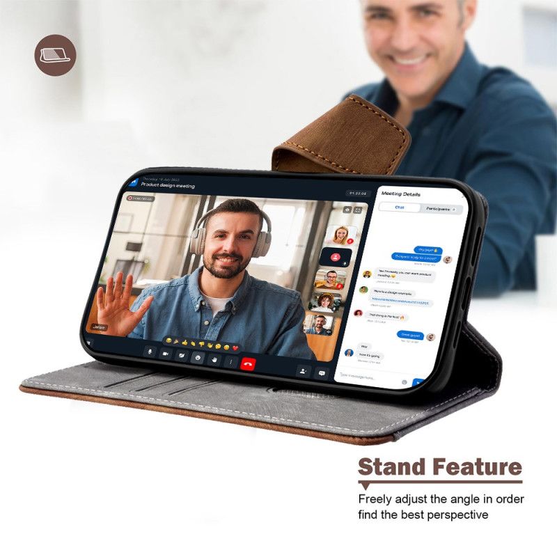 Flip Cover Til Realme 14 Pro Plus 5g Rfid-blokering I Vintage Design